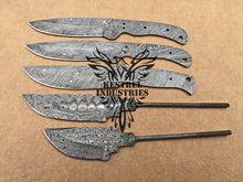 Load image into Gallery viewer, Lot of 5 Custom Handmade Damascus Steel Blank Blade Knife For Knife Making Supplies (SU-141)