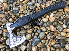 Load image into Gallery viewer, Custom Handmade Carbon Steel Viking Axe with Rose Wood Handle (VA-112)