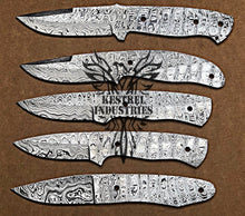 Load image into Gallery viewer, Lot of 5 Custom Handmade Damascus Steel Blank Blade Knife For Knife Making Supplies (SU-124)