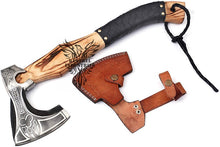 Load image into Gallery viewer, Custom Handmade Carbon Steel Viking Axe with Ash Wood Handle (VA-138)