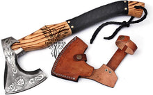 Load image into Gallery viewer, Custom Handmade Carbon Steel Viking Axe with Ash Wood Handle (VA-137)