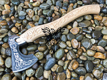 Load image into Gallery viewer, Custom Handmade Carbon Steel Viking Axe with Ash Wood Handle (VA-123)