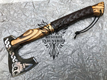 Load image into Gallery viewer, Custom Handmade Carbon Steel Viking Axe with Ash Wood Handle (VA-130)