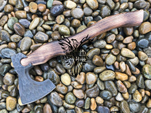 Load image into Gallery viewer, Custom Handmade Carbon Steel Viking Axe with Rose Wood Handle (VA-113)