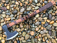 Load image into Gallery viewer, Custom Handmade Carbon Steel Viking Axe with Rose Wood Handle (VA-108)