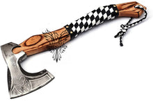 Load image into Gallery viewer, Custom Handmade Carbon Steel Viking Axe with Ash Wood Handle (VA-134)