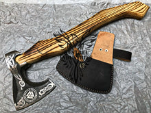 Load image into Gallery viewer, Custom Handmade Carbon Steel Viking Axe with Ash Wood Handle (VA-118)