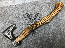Load image into Gallery viewer, Custom Handmade Carbon Steel Viking Axe with Ash Wood Handle (VA-117)
