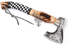 Load image into Gallery viewer, Custom Handmade Carbon Steel Viking Axe with Ash Wood Handle (VA-136)