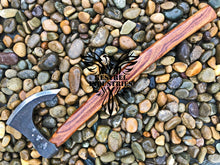 Load image into Gallery viewer, Custom Handmade Carbon Steel Viking Axe with Rose Wood Handle (VA-125)