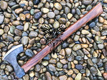 Load image into Gallery viewer, Custom Handmade Carbon Steel Viking Axe with Rose Wood Handle (VA-109)