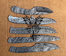 Load image into Gallery viewer, Lot of 5 Damascus Steel Blank Blade Knife For Knife Making Supplies (SU-167)