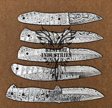 Load image into Gallery viewer, Lot of 5 Custom Handmade Damascus Steel Blank Blade Knife For Knife Making Supplies (SU-124)