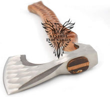 Load image into Gallery viewer, Custom Handmade Carbon Steel Viking Axe with Rose Wood Handle (VA-114)