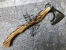 Load image into Gallery viewer, Custom Handmade Carbon Steel Viking Axe with Ash Wood Handle (VA-117)