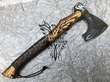 Load image into Gallery viewer, Custom Handmade Carbon Steel Viking Axe with Ash Wood Handle (VA-130)