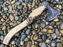Load image into Gallery viewer, Custom Handmade Carbon Steel Viking Axe with Ash Wood Handle (VA-123)