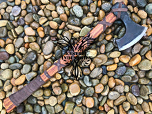 Load image into Gallery viewer, Custom Handmade Carbon Steel Viking Axe with Rose Wood Handle (VA-108)