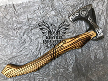 Load image into Gallery viewer, Custom Handmade Carbon Steel Viking Axe with Ash Wood Handle (VA-118)