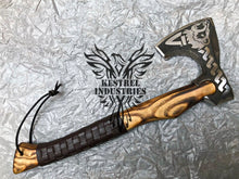 Load image into Gallery viewer, Custom Handmade Carbon Steel Viking Axe with Ash Wood Handle (VA-130)