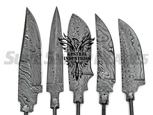 Load image into Gallery viewer, Lot of 5 Damascus Steel Blank Blade Knife For Knife Making Supplies (SU-208)