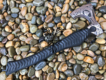 Load image into Gallery viewer, Custom Handmade Carbon Steel Viking Axe with Rose Wood Handle (VA-112)