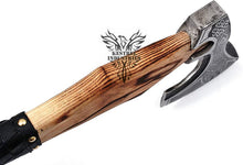 Load image into Gallery viewer, Custom Handmade Carbon Steel Viking Axe with Ash Wood Handle (VA-138)