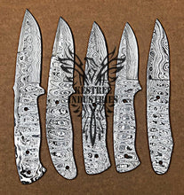 Load image into Gallery viewer, Lot of 5 Custom Handmade Damascus Steel Blank Blade Knife For Knife Making Supplies (SU-124)