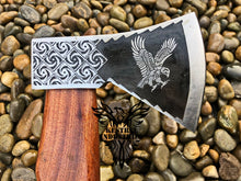 Load image into Gallery viewer, Custom Handmade Carbon Steel Viking Axe with Teak Wood Handle (VA-127)
