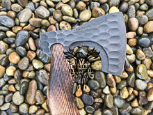 Load image into Gallery viewer, Custom Handmade Carbon Steel Viking Axe with Rose Wood Handle (VA-113)