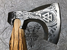 Load image into Gallery viewer, Custom Handmade Carbon Steel Viking Axe with Ash Wood Handle (VA-117)