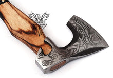 Load image into Gallery viewer, Custom Handmade Carbon Steel Viking Axe with Ash Wood Handle (VA-135)