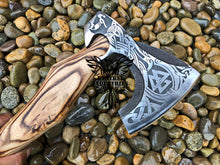 Load image into Gallery viewer, Custom Handmade Carbon Steel Viking Axe with Ash Wood Handle (VA-120)
