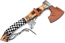 Load image into Gallery viewer, Custom Handmade Carbon Steel Viking Axe with Ash Wood Handle (VA-136)