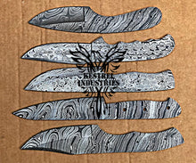Load image into Gallery viewer, Lot of 5 Damascus Steel Blank Blade Knife For Knife Making Supplies (SU-167)