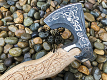 Load image into Gallery viewer, Custom Handmade Carbon Steel Viking Axe with Ash Wood Handle (VA-123)