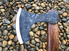 Load image into Gallery viewer, Custom Handmade Carbon Steel Viking Axe with Rose Wood Handle (VA-109)