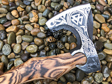 Load image into Gallery viewer, Custom Handmade Carbon Steel Viking Axe with Ash Wood Handle (VA-120)