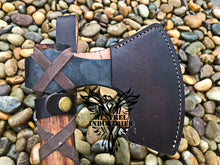 Load image into Gallery viewer, Custom Handmade Carbon Steel Viking Axe with Rose Wood Handle (VA-108)