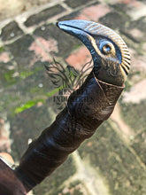 Load image into Gallery viewer, Smith Custom Handmade Carbon Steel Viking Knife with Raven Head Hilt, Viking Raven Knife, Viking Handmade Carbon Steel Knife, 5" Sharp Blade