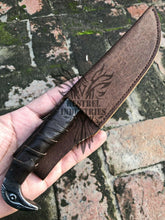 Load image into Gallery viewer, Smith Custom Handmade Carbon Steel Viking Knife with Raven Head Hilt, Viking Raven Knife, Viking Handmade Carbon Steel Knife, 5" Sharp Blade