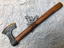 Load image into Gallery viewer, Smith Custom Forged Carbon Steel Viking Axe with Rose Wood Shaft, Camping Axe (VA-106)