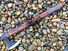 Load image into Gallery viewer, Custom Handmade Carbon Steel Viking Axe with Rose Wood Handle (VA-105)