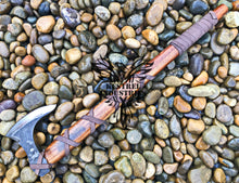 Load image into Gallery viewer, Custom Handmade Carbon Steel Viking Axe with Rose Wood Handle (VA-105)