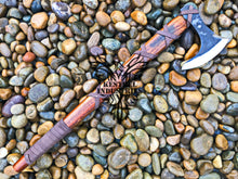 Load image into Gallery viewer, Custom Handmade Carbon Steel Viking Axe with Rose Wood Handle (VA-105)