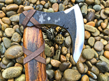 Load image into Gallery viewer, Custom Handmade Carbon Steel Viking Axe with Rose Wood Handle (VA-105)