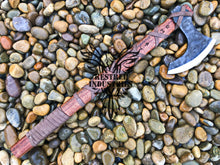 Load image into Gallery viewer, Custom Handmade Carbon Steel Viking Axe with Rose Wood Handle (VA-103)