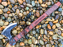 Load image into Gallery viewer, Custom Handmade Carbon Steel Viking Axe with Rose Wood Handle (VA-104)