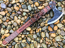 Load image into Gallery viewer, Custom Handmade Carbon Steel Viking Axe with Rose Wood Handle (VA-104)