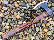 Load image into Gallery viewer, Custom Handmade Carbon Steel Viking Axe with Rose Wood Handle (VA-104)